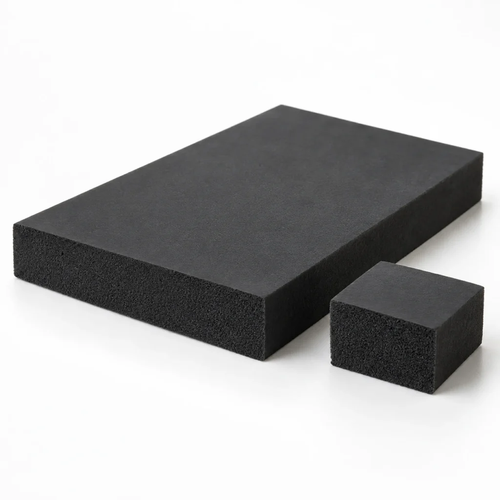 Closed Cell Sponge Rubber on a white background
