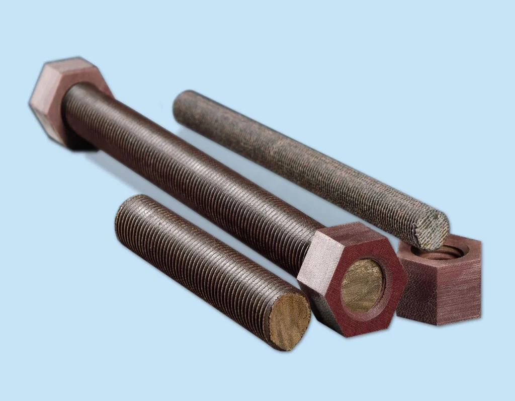 Phenolic threaded fastener variants with hexagonal nuts
